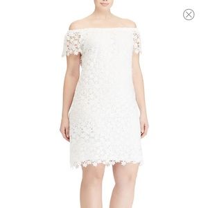Lauren by Ralph Lauren lace white dress size 10P